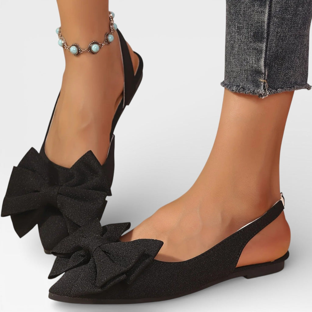 Women’s Pointed Toe Slingback Flats with Bow