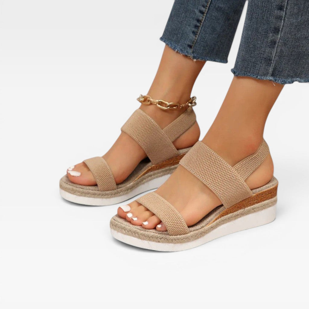 Women’s Espadrille Platform Sandals – Elastic Strap Summer Sandals