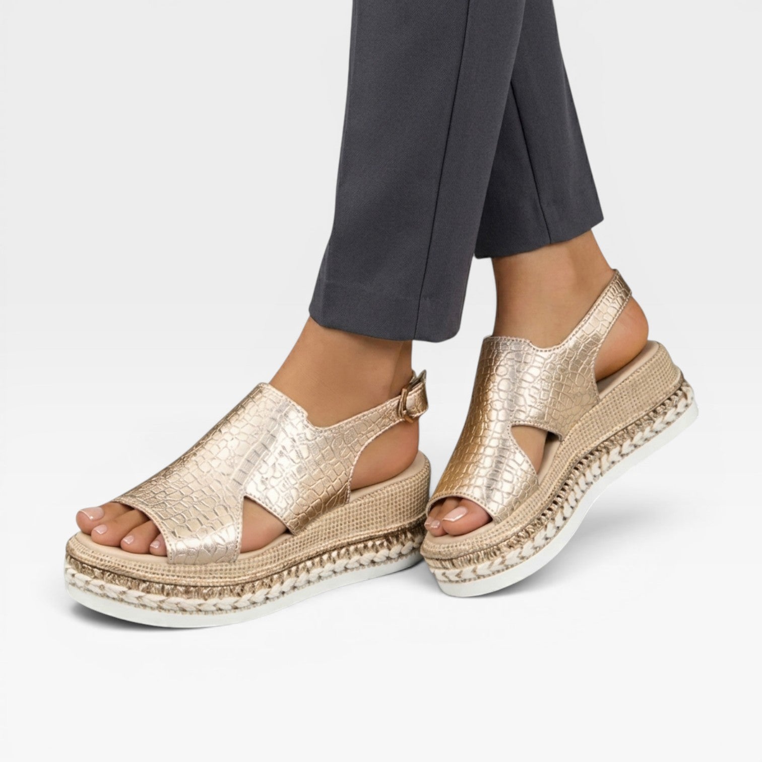 Women's Espadrille Wedge Sandals – Slingback Open Toe Platform Style