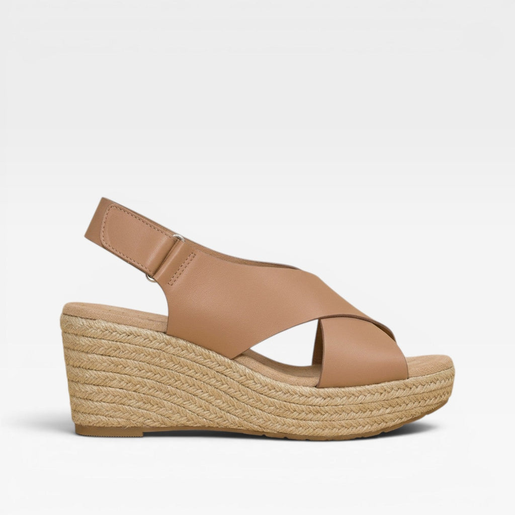Women’s Espadrille Wedge Sandals – Cross Strap Summer Platform Shoes