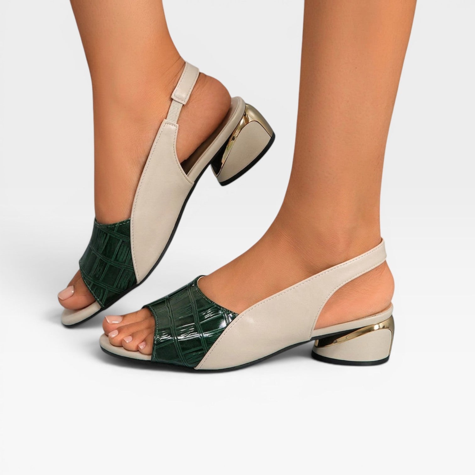 Women's Block Heel Slingback Sandals – Comfortable Open Toe Dressy Style