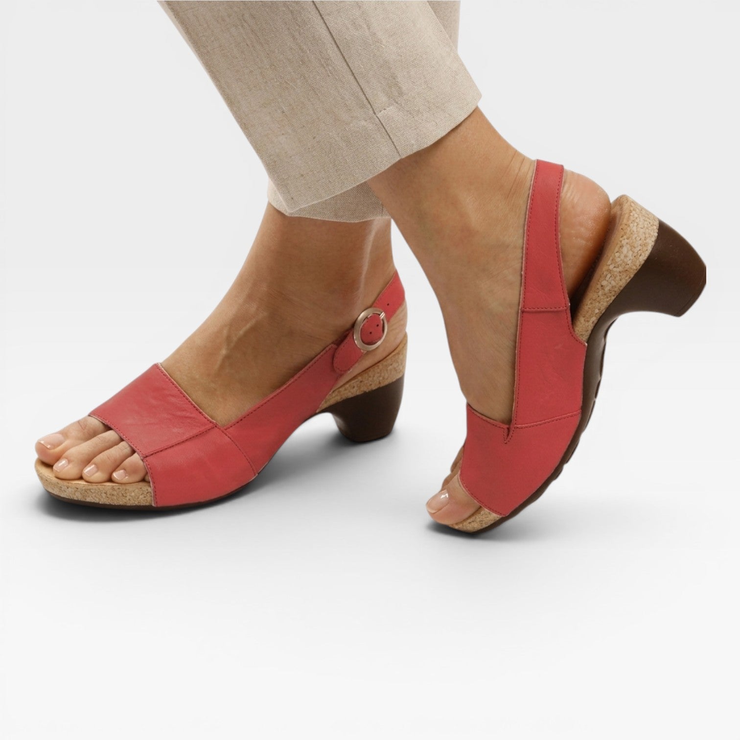 Women's Block Heel Sandals – Ankle Strap Comfortable Open Toe Style