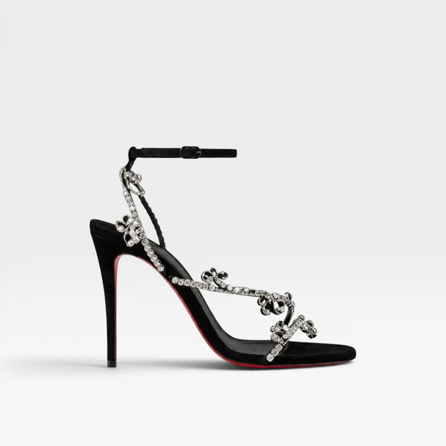Women's Embellished Strappy Heels – Elegant Stiletto Ankle Strap Sandals for Special Occasions