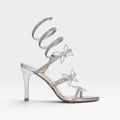 Women's Crystal Butterfly Spiral Heels – Wrap Around Ankle Stiletto Party Sandals