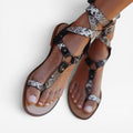Women's Boho Gladiator Sandals – Flat Strappy Buckle Summer Style