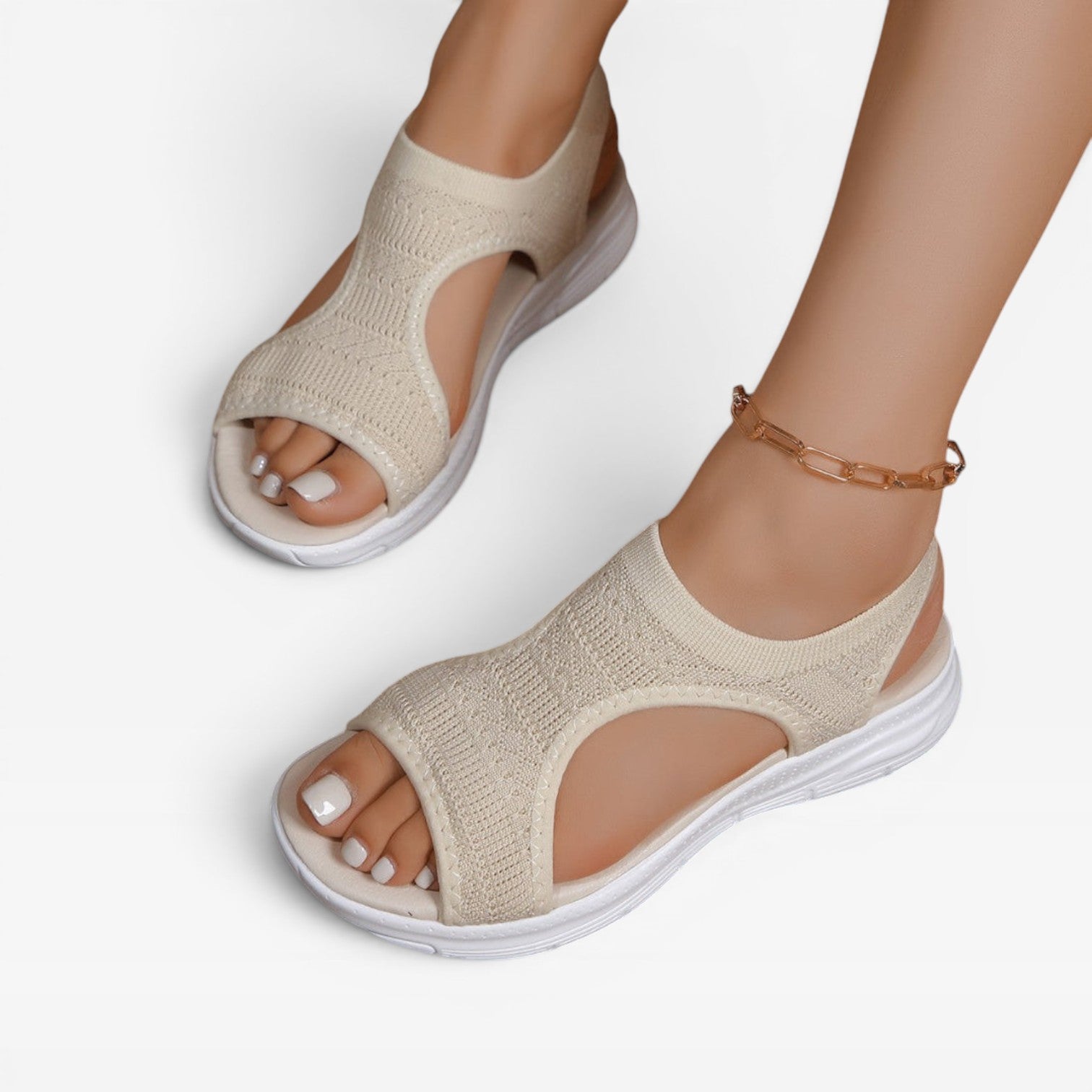 Women’s Breathable Knit Walking Sandals – Slip-On Comfort Sandals for Everyday Wear
