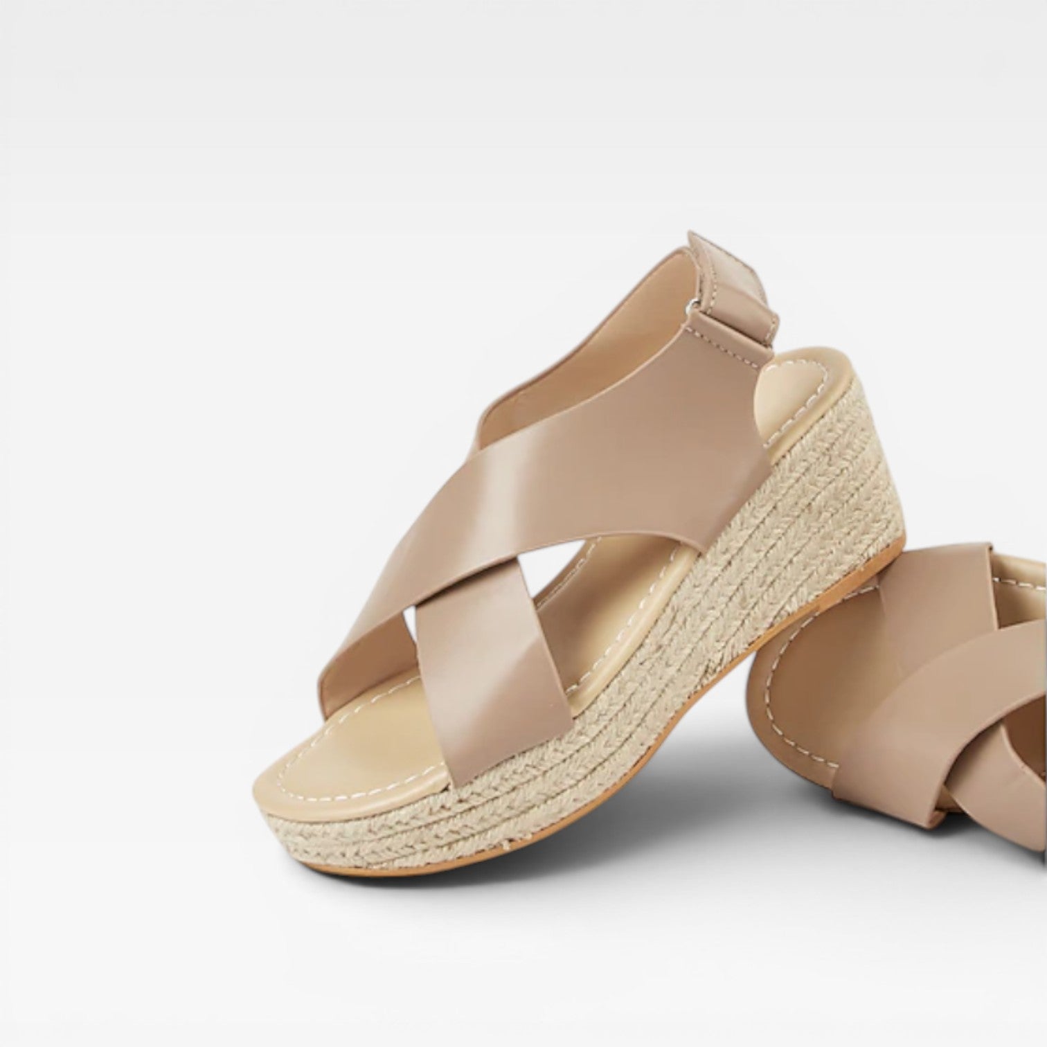 Women’s Espadrille Wedge Sandals – Cross Strap Summer Platform Shoes