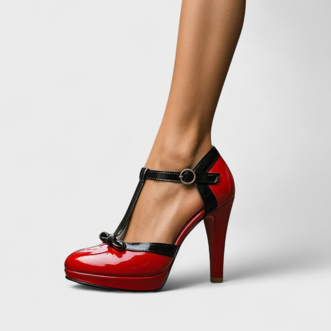 Women’s Summer High Heels – Platform Dress Heels with Strap & Bow