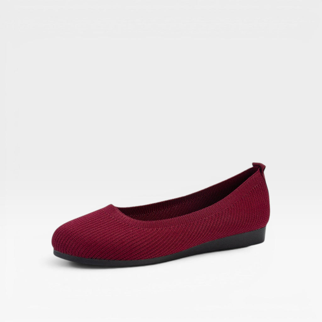 Women's Knit Ballet Flats – Cushioned Slip On Round Toe Shoes