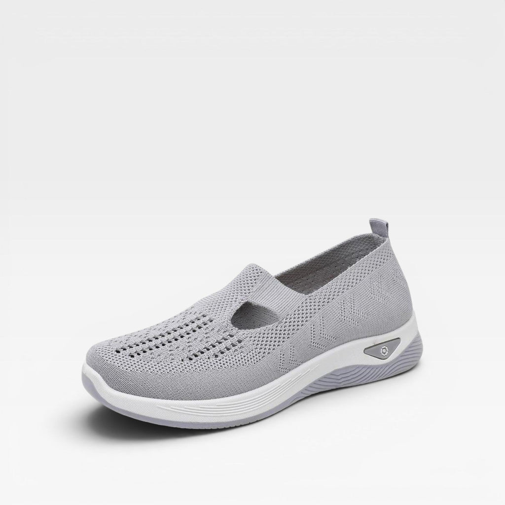 Women's Arch Support Slip On Trainers – Cushioned Knit Walking Shoes
