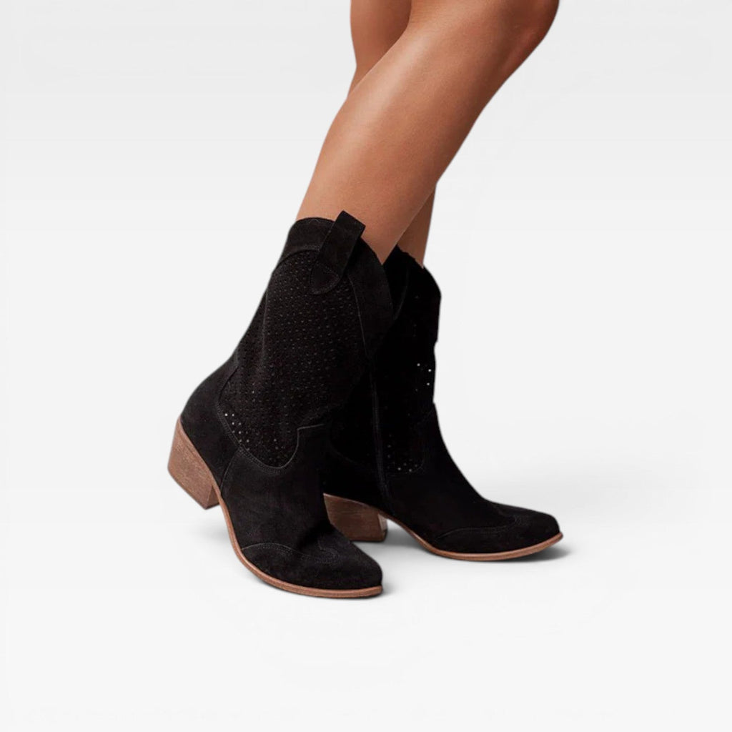 Women’s Western Cowgirl Boots – Breathable Perforated Summer Boots