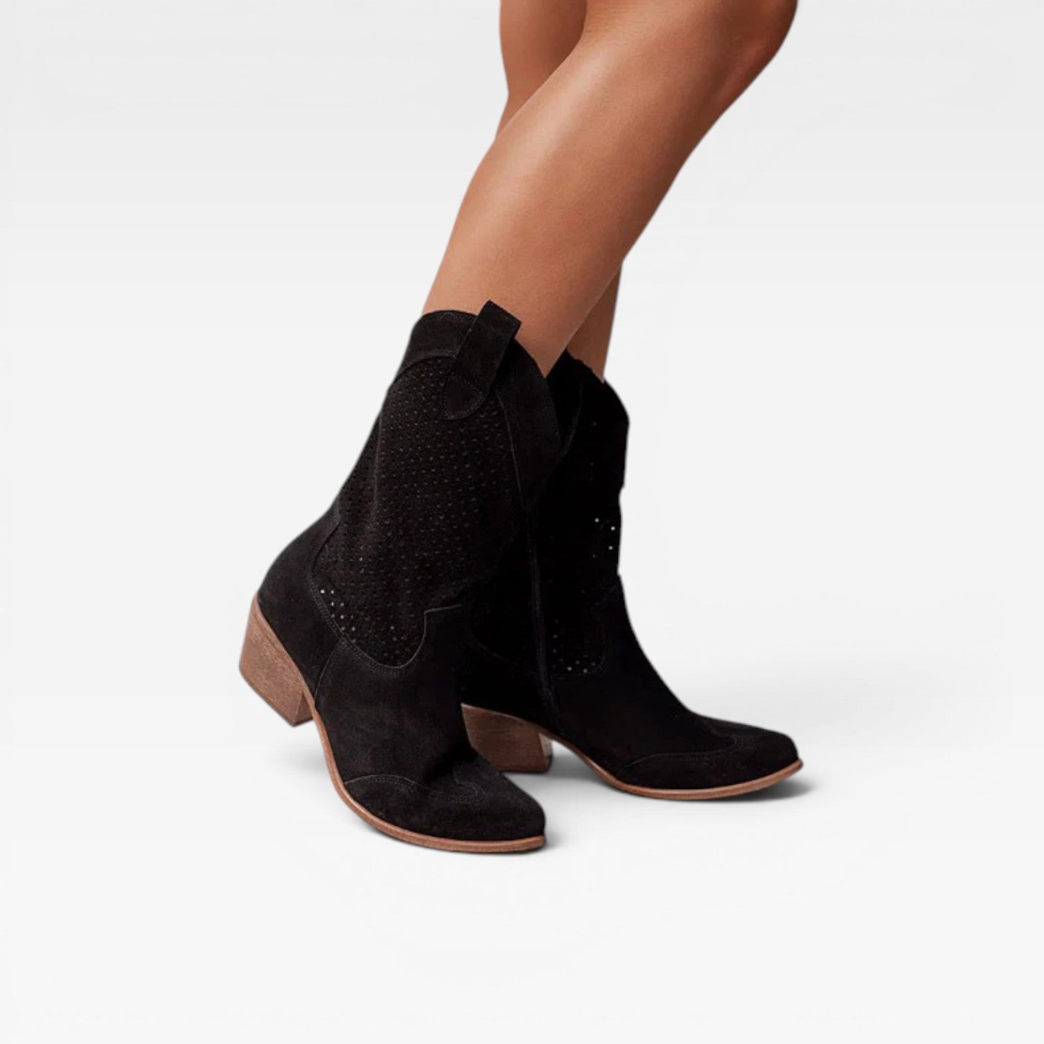 Women’s Western Cowgirl Boots – Breathable Perforated Summer Boots