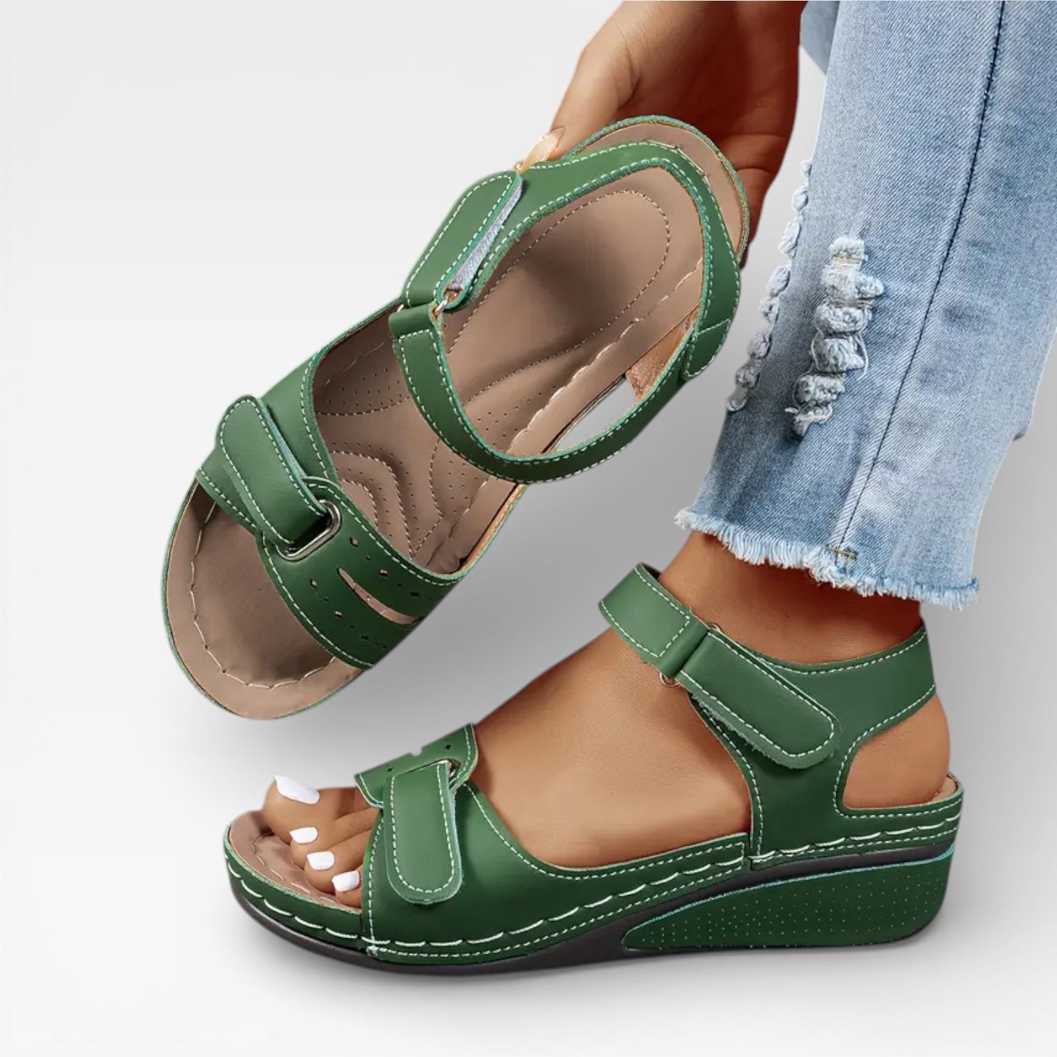Women’s Comfortable Wedge Sandals – Adjustable Strap Summer Walking Shoes