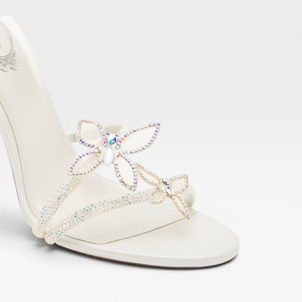 Women's Crystal Butterfly Spiral Heels – Elegant Strappy Sandals for Special Occasions