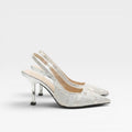 Women’s Pointed Toe Kitten Heels – Shiny Slingback Pumps
