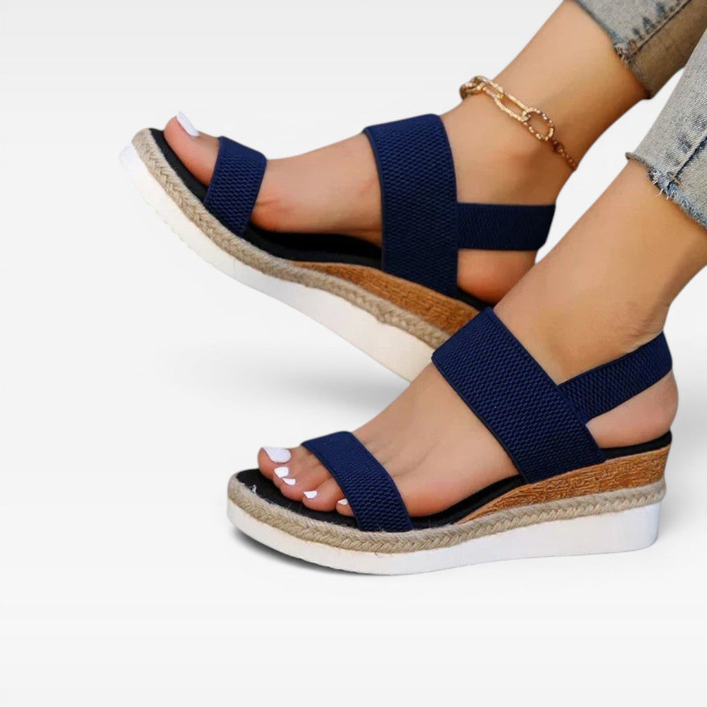 Women’s Espadrille Platform Sandals – Elastic Strap Summer Sandals